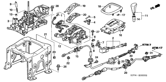 2003 Acura MDX Select Lever Diagram