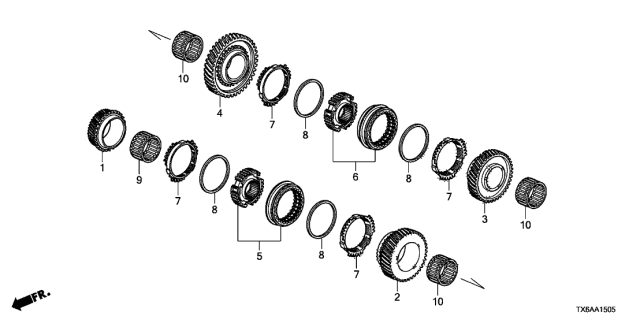 2021 Acura ILX 4 Door 24TECH (A-SPEC) KA DCT AT Gears (Mainshaft) Diagram