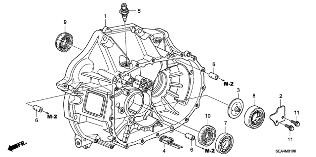 2006 Acura TSX MT Clutch Case Diagram