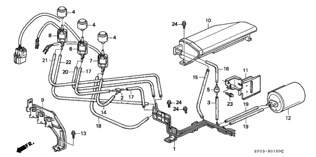 1994 Acura Legend Pipe E, Install Diagram for 17415-PY3-A01