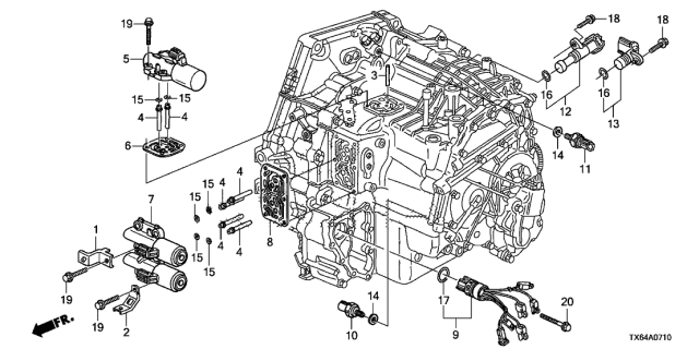 2015 Acura ILX 4 Door TECH KA 5AT AT Sensor - Solenoid Diagram