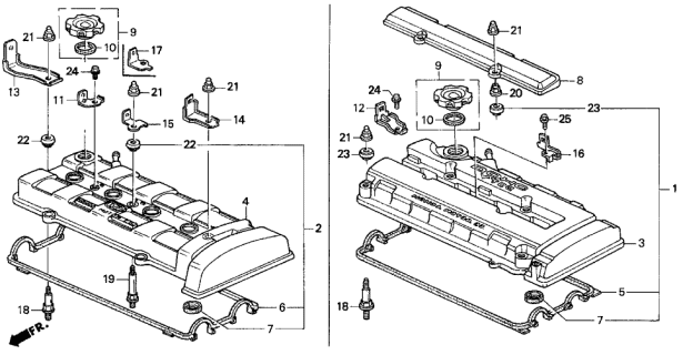 2001 Acura Integra Cylinder Head Cover Diagram