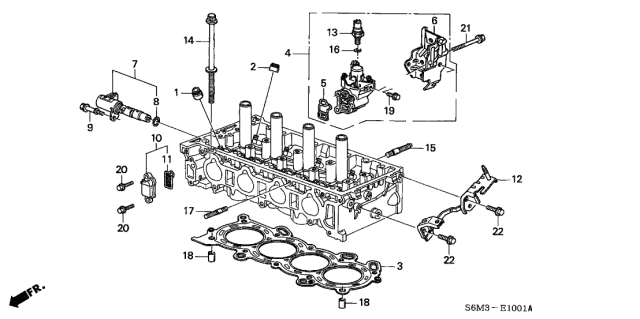 2003 Acura RSX Cylinder Head Gasket (Ishino Gasket) Diagram for 12251-PNC-003