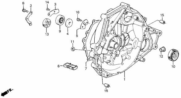 1989 Acura Integra MT Clutch Housing Diagram