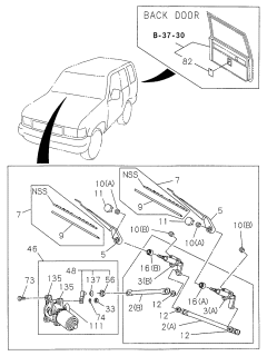 1999 Acura SLX Pivot Assembly, Front Wiper Diagram for 8-97178-292-0