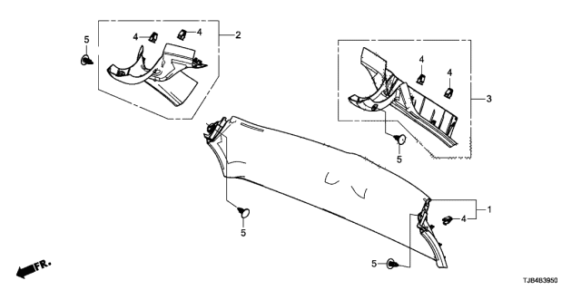 2021 Acura RDX 5 Door BASE KA XAT Tailgate Lining Diagram