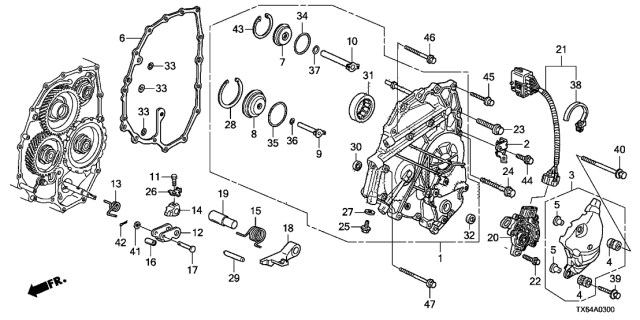 2014 Acura ILX 4 Door TECH KA 5AT AT Left Side Cover Diagram