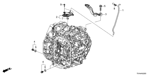 2022 Acura MDX Block, Skid Diagram for 31280-5MR-A50