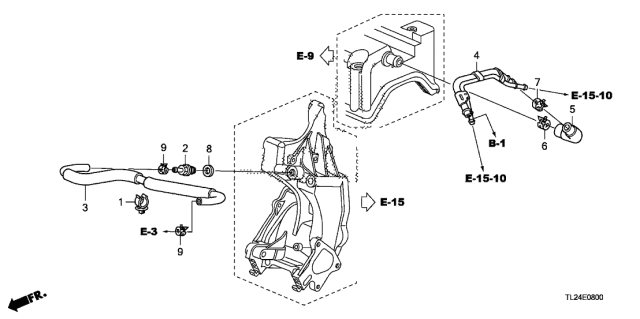 2012 Acura TSX Hose Clip (D19.1) Diagram for 17138-RL5-A01