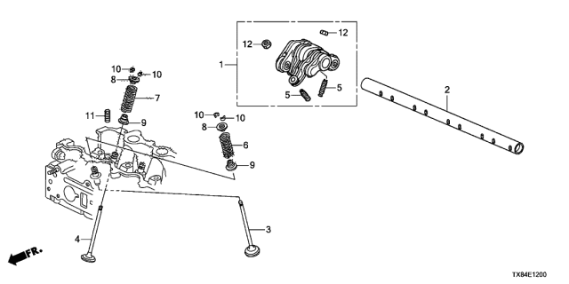 2014 Acura ILX Hybrid Arm Assembly, Rocker Diagram for 14620-RBJ-000