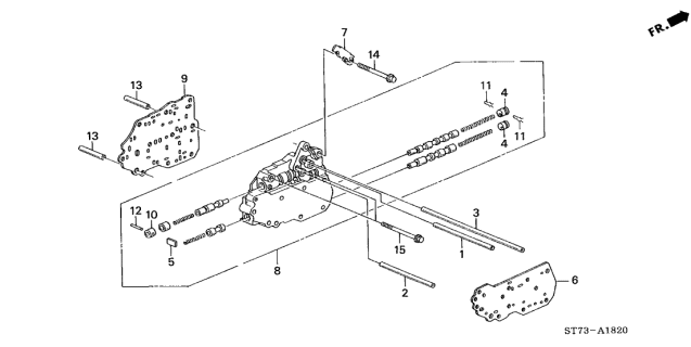 2000 Acura Integra Stay, Stopper Shaft Diagram for 27413-P24-J00