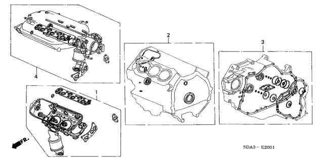 2007 Acura TL Front Cylinder Head Gasket Kit Diagram for 06110-RDB-A02