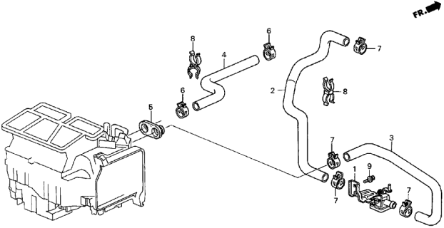 1997 Acura CL Water Valve Diagram