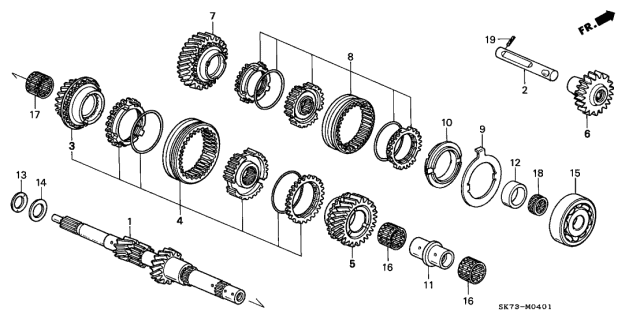 1993 Acura Integra MT Mainshaft Diagram