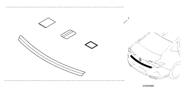 2021 Acura TLX 4 Door ADV KA XAT Rear Bumper Applique Diagram