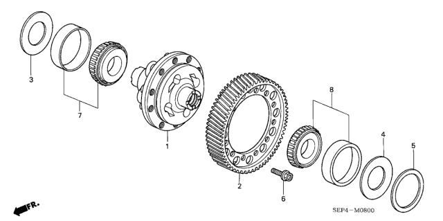 2005 Acura TL Taper Bearing (45X81X18) Diagram for 91006-R08-003
