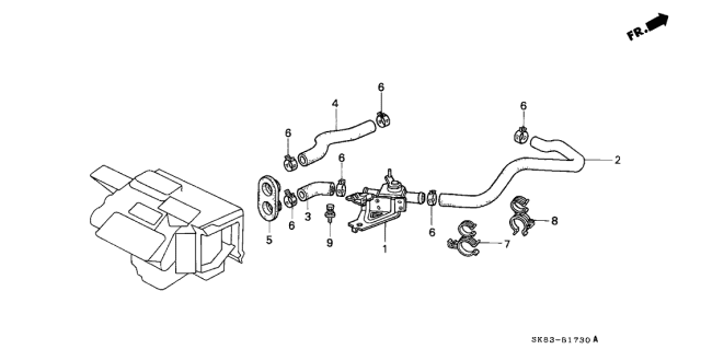 1993 Acura Integra 4 Door RS KL 4AT Water Valve Diagram
