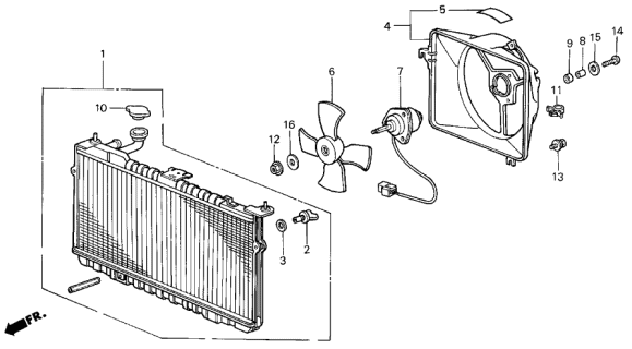 1989 Acura Integra Radiator Cap Diagram for 19045-692-003