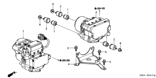 2003 Acura TL Abs Pump And Motor Assembly Diagram for 57110-S0K-013