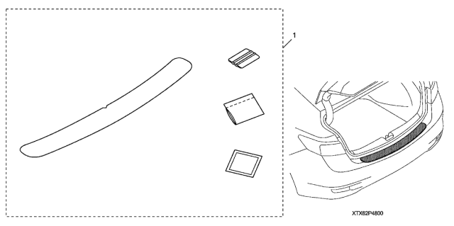 2021 Acura ILX 4 Door 24TECH (A-SPEC) KA DCT Rear Bumper Applique Diagram
