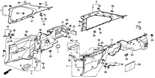 1989 Acura Integra 3 Door LS KA 4AT Side Lining (3 Door) Diagram
