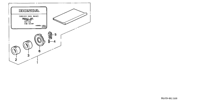 1999 Acura NSX Key Cylinder Kit Diagram