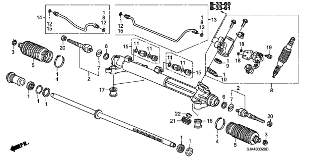 2012 Acura RL P.S. Gear Box Components Diagram