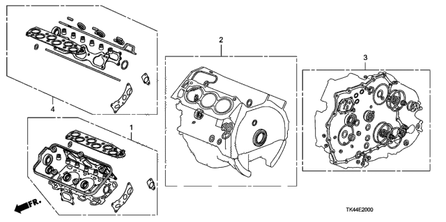 2012 Acura TL Gasket Kit, Rear Cylinder Head Diagram for 06120-RK1-A00