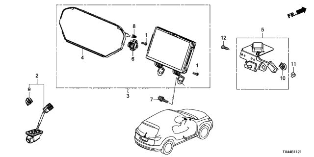 2017 Acura RDX Camera Assembly Rear-View (Wide) Diagram for 39530-TX4-A11