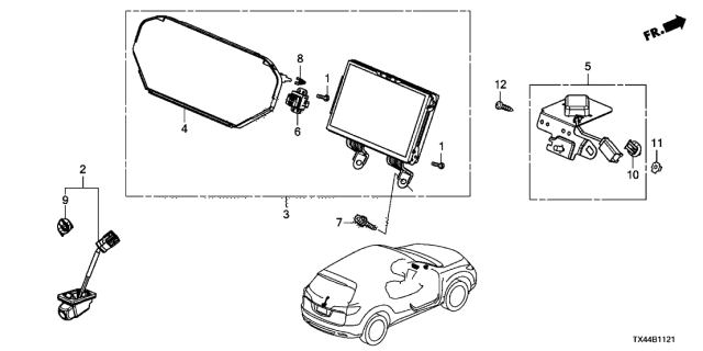 2018 Acura RDX 5 Door BASE (AWD) KA 6AT Navigation System - Rear Camera Diagram