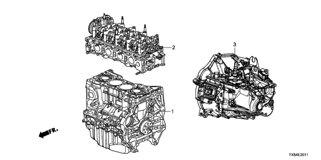 2014 Acura ILX Engine Assy. - Transmission Assy. (2.4L) Diagram