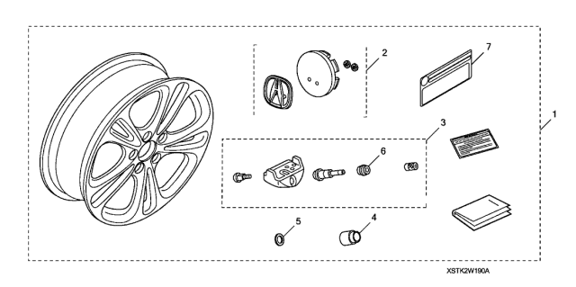 2009 Acura MDX 19" Allow Wheel Sbc Diagram for 08W19-STX-202A