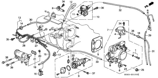 1992 Acura Integra Screw Set Diagram for 16016-PM6-005