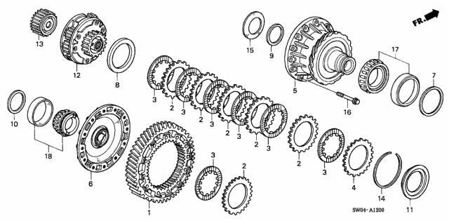 2004 Acura NSX AT Differential Diagram