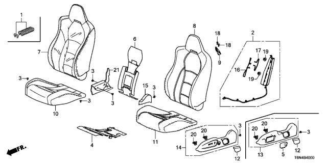 2017 Acura NSX Driver Side Air Bag Module Assembly Diagram for 78055-T6N-A82