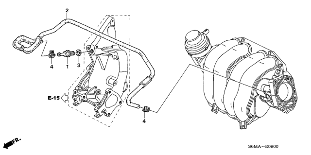2006 Acura RSX 3 Door BASE KA 5MT PCV Tube Diagram