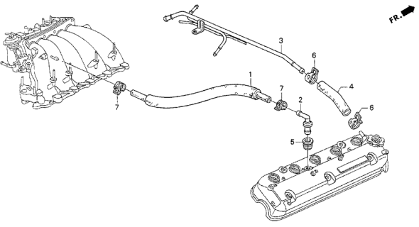1993 Acura Vigor 4 Door LS KA 4AT Breather Tube Diagram