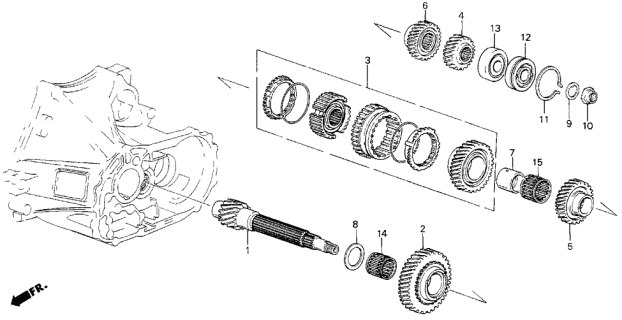 1989 Acura Legend MT Countershaft Diagram