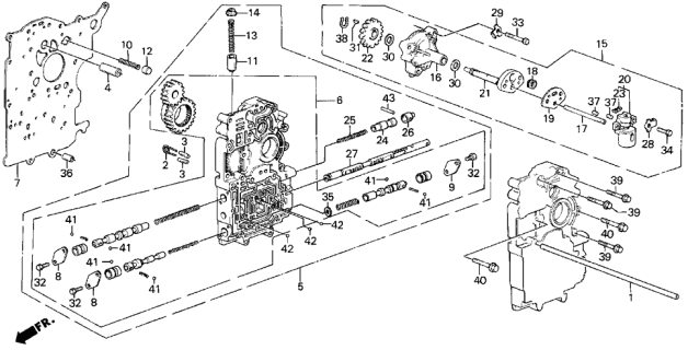 1986 Acura Legend 4 Door LX KL 4AT AT Main Valve Body Diagram