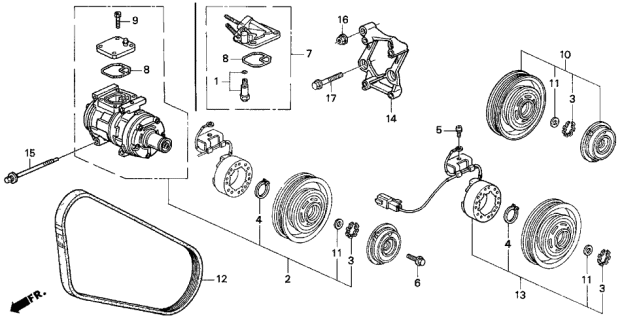 1997 Acura CL Compressor Belt Diagram for 38920-P0A-508