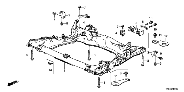 2017 Acura ILX Front Sub Frame Diagram