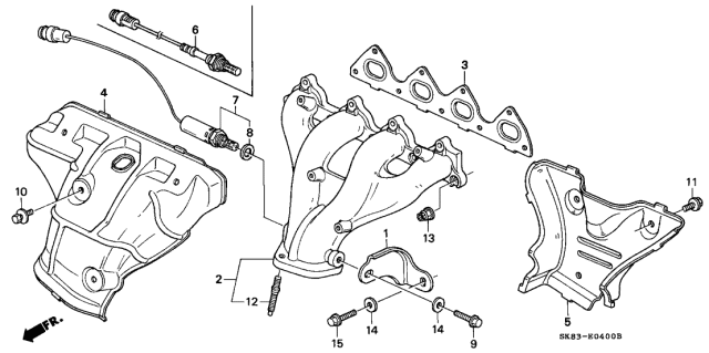 1991 Acura Integra Oxygen Sensor (Denso) Diagram for 36531-PR4-A01