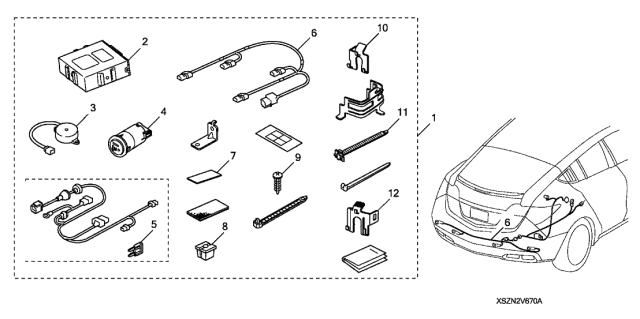 2010 Acura ZDX Back-Up Sensor (Attachment) Diagram