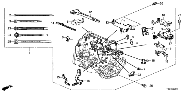 2016 Acura TLX Engine Harness Diagram for 32110-RDF-A52