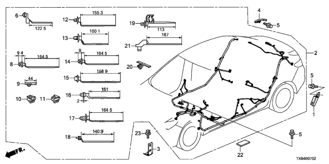 2013 Acura ILX Hybrid 4 Door TECH KL CVT Wire Harness Diagram 3