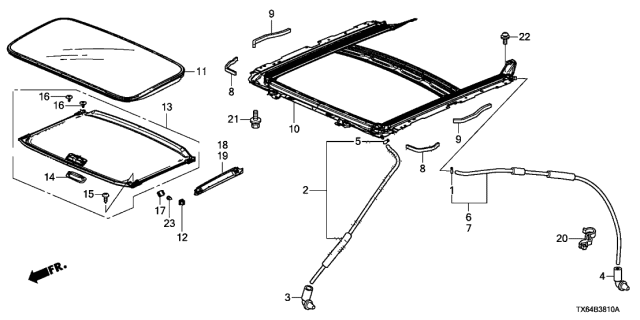 2017 Acura ILX Sunshade Assembly (Light Jewel Gray) Diagram for 70600-TR6-A01ZF