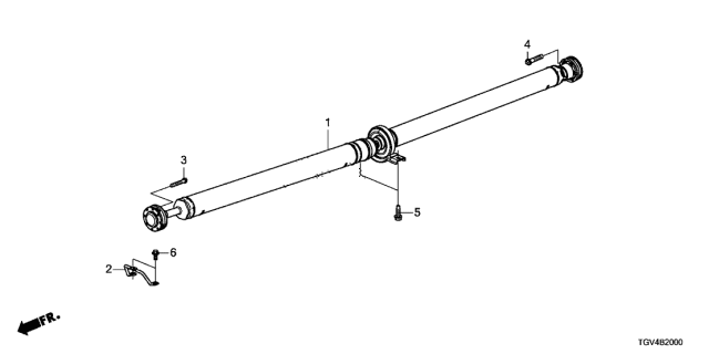 2021 Acura TLX 4 Door ADV (SH-AWD) KA XAT Propeller Shaft Diagram