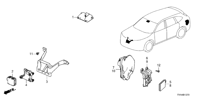 2022 Acura MDX Set Monocular Camera Diagram for 36163-TYA-A03