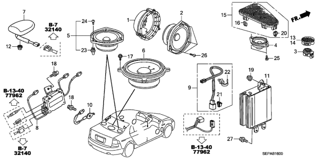 2008 Acura TL Xm Antenna Assembly (Polished Metal Metallic) Diagram for 39150-SEP-A11ZM