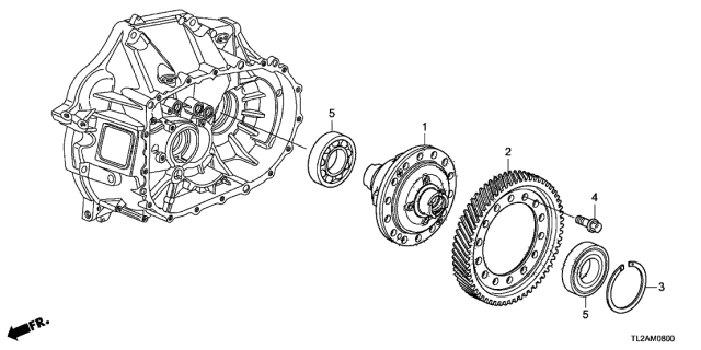 2013 Acura TSX 4 Door SE KA 6MT MT Differential Diagram